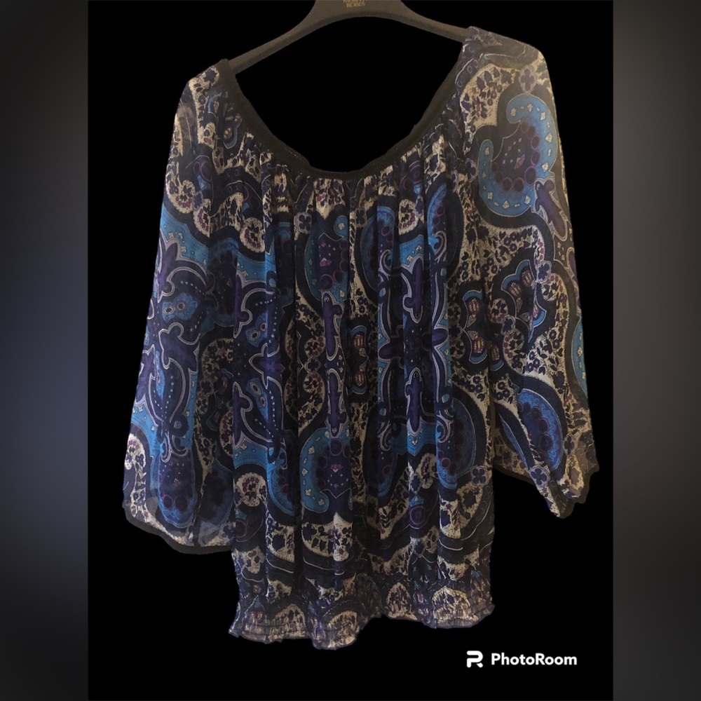 Blue Paisley Blouse w/brand tag. Size XL